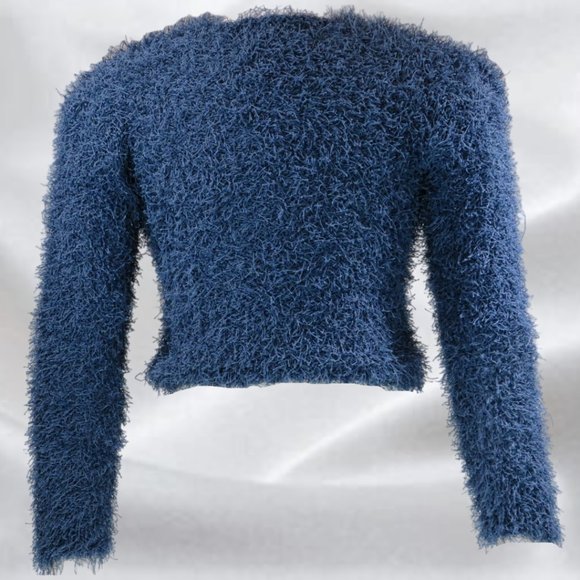 antoine by Akopian Blue Crop Top in Size Small - Picture 2 of 5